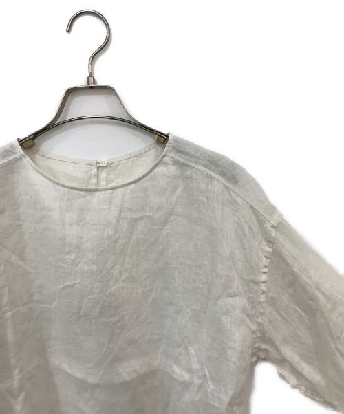 FRAMeWORK（フレームワーク）FRAMeWORK (フレームワーク) フレンチリネンクルーネックプルオーバー2 ホワイト サイズ:記載なしの古着・服飾アイテム