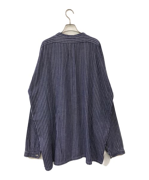 GERARDI（ジェラダ）GERARDI (ジェラダ) ストライプ・プルオーバー・フィシャーマンシャツ ネイビー サイズ:XLの古着・服飾アイテム