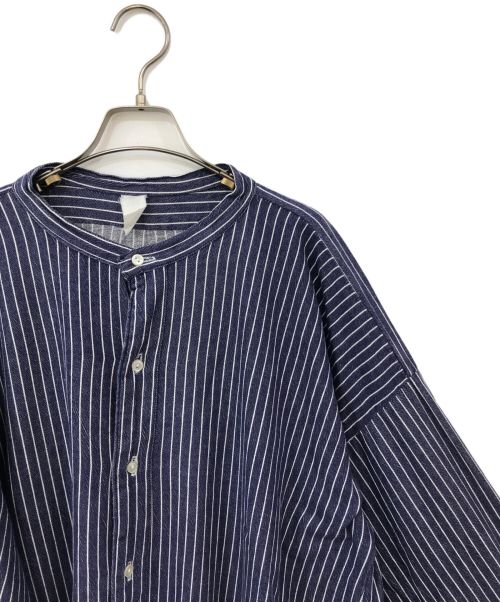 GERARDI（ジェラダ）GERARDI (ジェラダ) ストライプ・プルオーバー・フィシャーマンシャツ ネイビー サイズ:XLの古着・服飾アイテム