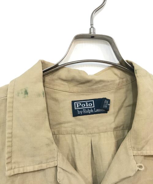 POLO RALPH LAUREN（ポロ・ラルフローレン）POLO RALPH LAUREN (ポロ・ラルフローレン) 90’Sシルクリネンシャツ ベージュ サイズ:SIZE XXLの古着・服飾アイテム