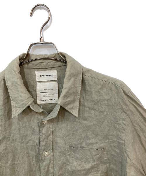 MARKWARE（マーカウェア）MARKWARE (マーカウェア) W COLLAR SHIRT HEMP ベージュ サイズ:2の古着・服飾アイテム