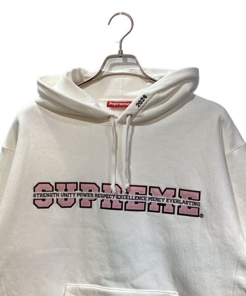 SUPREME（シュプリーム）SUPREME (シュプリーム) Collegiate Acronym Hooded Sweatshirt/カレッジエイトアクロニウムフーディースゥェットシャツ ホワイト サイズ:M 未使用品の古着・服飾アイテム