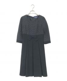 M'S GRACY（エムズグレイシー）の古着「ウエストリボンドットワンピース」｜ブラック