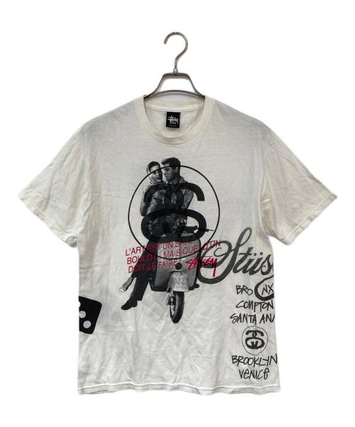 stussy（ステューシー）stussy (ステューシー) プリントTシャツ ホワイト サイズ:Mの古着・服飾アイテム
