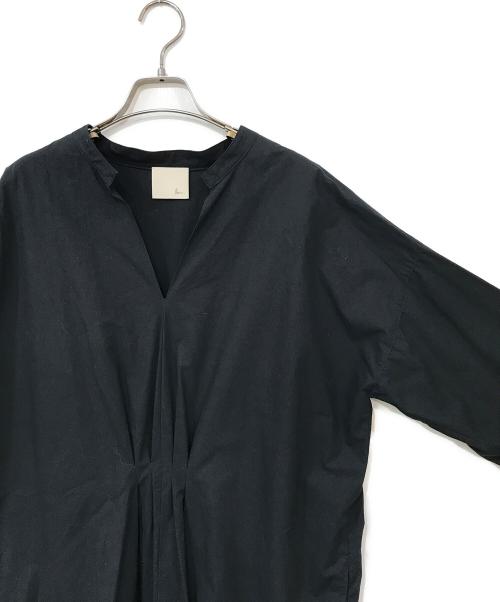 loin.（ロワン）loin. (ロワン) ギャザーワンピース ネイビー サイズ:Fの古着・服飾アイテム