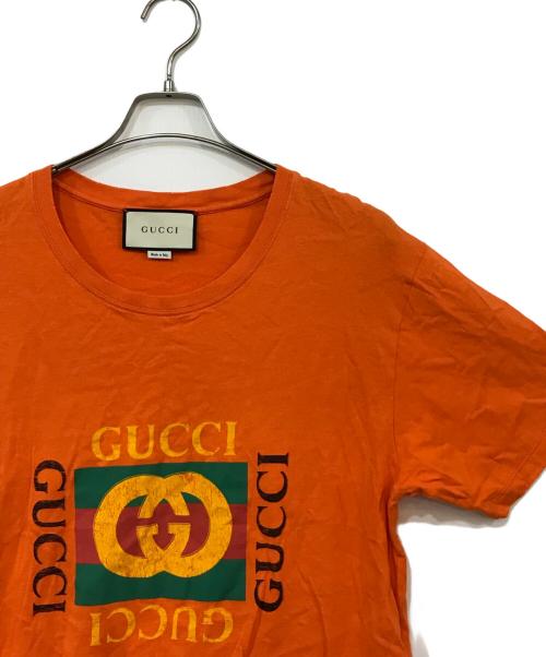 GUCCI（グッチ）GUCCI (グッチ) ヴィンテージロゴT-SHIRTS オレンジ サイズ:Sの古着・服飾アイテム