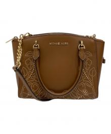 MICHAEL KORS（マイケル・コース）の古着「フラワースタッズ2WAYバッグ」｜ブラウン