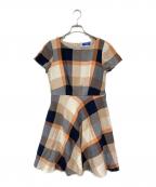 BLUE LABEL CRESTBRIDGEブルーレーベルクレストブリッジ）の古着「S/S メガチェックワンピース」｜オレンジ