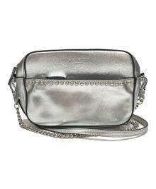 J&M DAVIDSON（ジェイ＆エム デヴィッドソン）の古着「LIPSTICK POCHETTE WITH STUDS/リップスティックポシェットウィズスタッズ」｜シルバー(色)