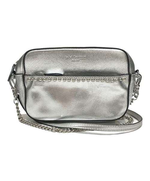 J&M DAVIDSON（ジェイ＆エム デヴィッドソン）J&M DAVIDSON (ジェイ＆エム デヴィッドソン) LIPSTICK POCHETTE WITH STUDS/リップスティックポシェットウィズスタッズ シルバー(色)の古着・服飾アイテム