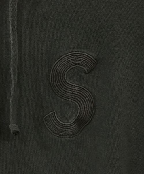 SUPREME（シュプリーム）Supreme (シュプリーム) Overdyed S Logo Hooded Sweatshirt/オーバーダイエスロゴフーディースウェットシャツ ブラック サイズ:Mの古着・服飾アイテム