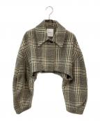 CLANEクラネ）の古着「ROUND SLEEVE SHORT JACKET/ラウンドスリーブショートジャケット」｜ベージュ