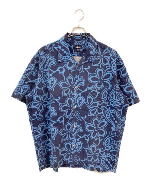 stussy（ステューシー）stussy (ステューシー) 90s Cotton Aloha Shirt/90sコットンアロハシャツ ブルー サイズ:SIZE XLの古着・服飾アイテム
