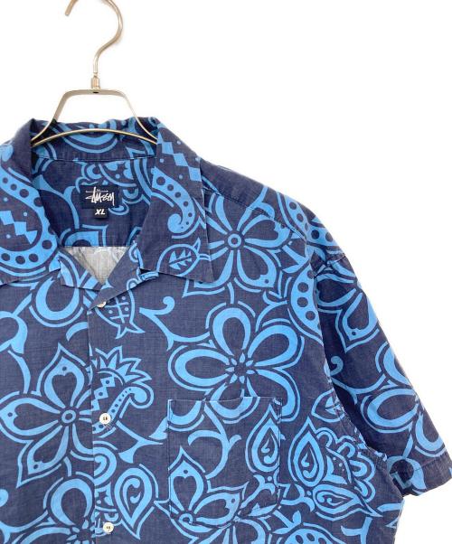 stussy（ステューシー）stussy (ステューシー) 90s Cotton Aloha Shirt/90sコットンアロハシャツ ブルー サイズ:SIZE XLの古着・服飾アイテム