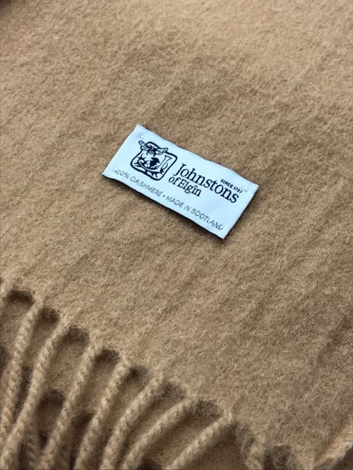 JOHNSTONS OF ELGIN（ジョンストンズオブエルガン）JOHNSTONS OF ELGIN (ジョンストンズオブエルガン) カシミヤ大判マフラー ブラウンの古着・服飾アイテム