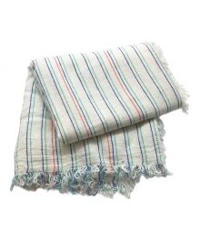 ASAUCE MELER（アソースメレ）の古着「リネン マルチストライプ ストール」｜ホワイト