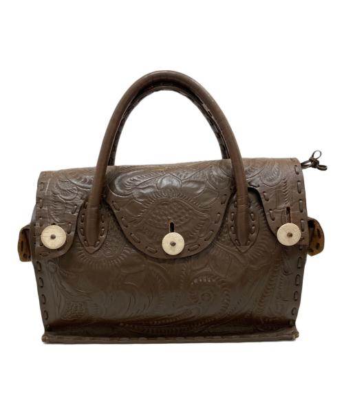 Carving Tribes（カービングトライブス）Carving Tribes (カービングトライブス) ハンドバッグ ブラウンの古着・服飾アイテム