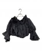 Snidelスナイデル）の古着「オフショルクロップドブラウス」｜ブラック