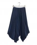 POLO RALPH LAURENポロ・ラルフローレン）の古着「アシンメトリー プリーツスカート」｜ネイビー