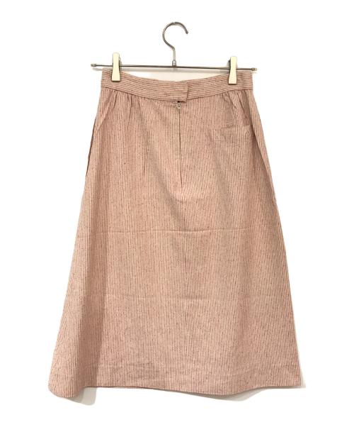 Christian Dior（クリスチャン ディオール）Christian Dior (クリスチャン ディオール) ストライプシルクスカート レッド サイズ:SIZE Lの古着・服飾アイテム