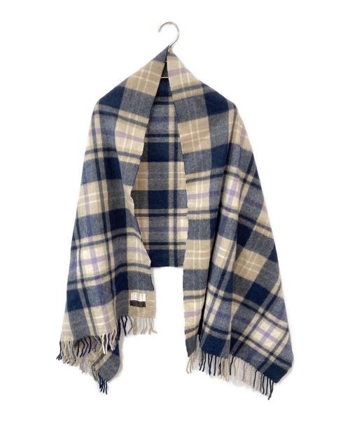BEGG SCOTLAND FOR IENA（ベグ アンド コー）BEGG SCOTLAND FOR IENA (ベグ アンド コー) 別注ストール ネイビーの古着・服飾アイテム