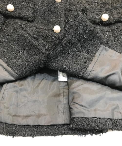 ARPEGE STORY（アルページュストーリー）Arpege story (アルページュストーリー) パールボタンツイードペプラムジレ ブラック サイズ:2の古着・服飾アイテム