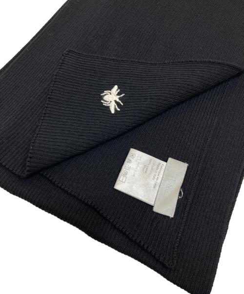 DIOR HOMME（ディオール オム）DIOR HOMME (ディオール オム) BEE刺繍ウールマフラー ブラックの古着・服飾アイテム