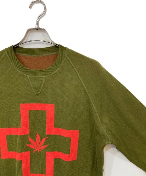 lucien pellat-finet（ルシアン・ペラフィネ）lucien pellat-finet (ルシアン・ペラフィネ) クルーネックニット グリーン サイズ:Mの古着・服飾アイテム