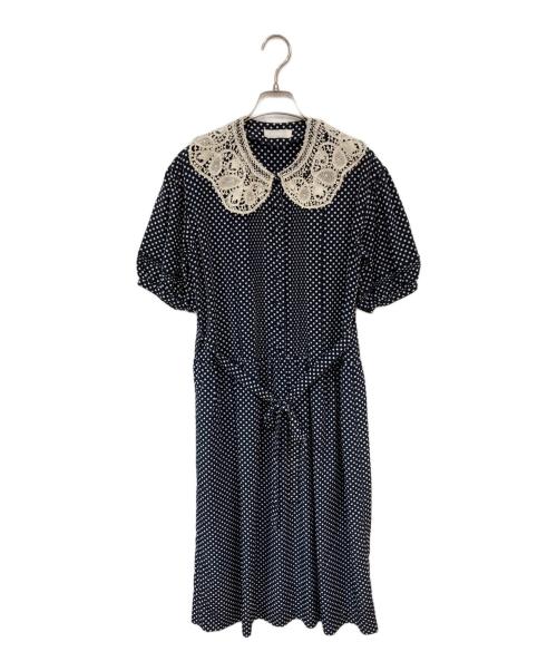 PINK HOUSE（ピンクハウス）PINK HOUSE (ピンクハウス) ドット柄ワンピース ネイビー サイズ:記載なしの古着・服飾アイテム