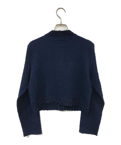 CELFORD（セルフォード）CELFORD (セルフォード) ツイード風ジャガードニットカーディガン ネイビー サイズ:38の古着・服飾アイテム