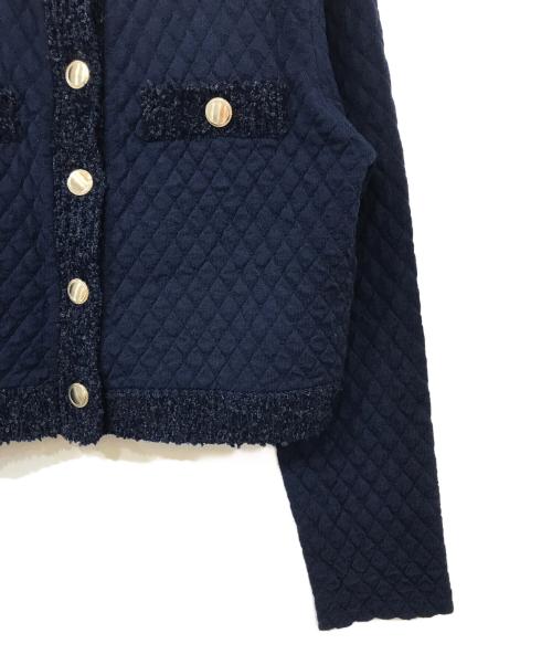 CELFORD（セルフォード）CELFORD (セルフォード) ツイード風ジャガードニットカーディガン ネイビー サイズ:38の古着・服飾アイテム