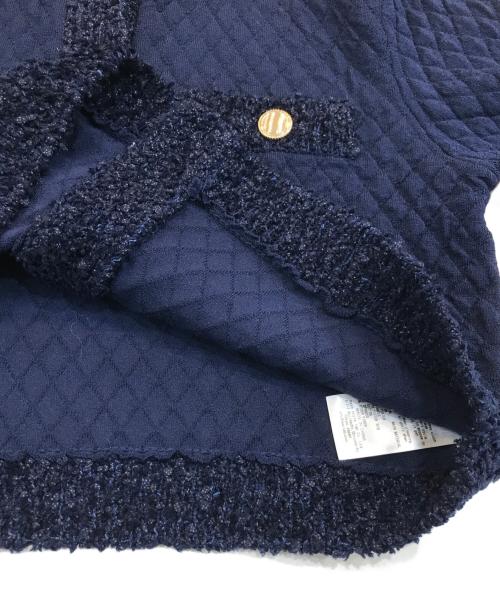 CELFORD（セルフォード）CELFORD (セルフォード) ツイード風ジャガードニットカーディガン ネイビー サイズ:38の古着・服飾アイテム