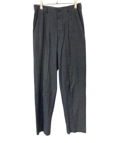 不明（不明）不明 (フメイ) かすりオールドスラックス グレー サイズ:不明の古着・服飾アイテム
