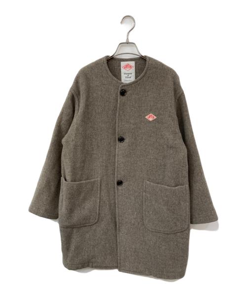 DANTON（ダントン）DANTON (ダントン) COLLARLESS CREW NECK COAT/カラーレスクルーネックコート ブラウン サイズ:SIZE 36の古着・服飾アイテム