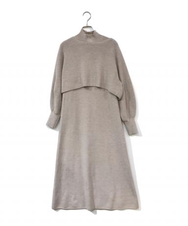 美品 24AW ANAYI アナイ パールカーディガン ドレスワンピース アンサンブル セットアップ 38 グレー レディース 古着 中古 USED ANAYI（アナイ） カーディガン 「セットアップ対応商品」パールネック