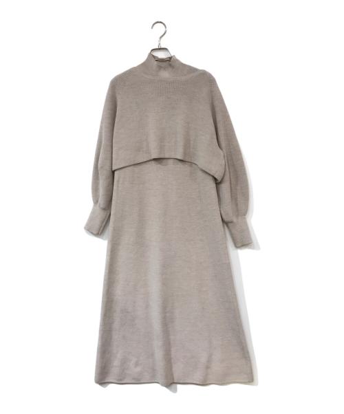 ANAYI（アナイ）ANAYI (アナイ) メリノウールアンサンブルニット ワンピース ベージュ サイズ:SIZE 38の古着・服飾アイテム