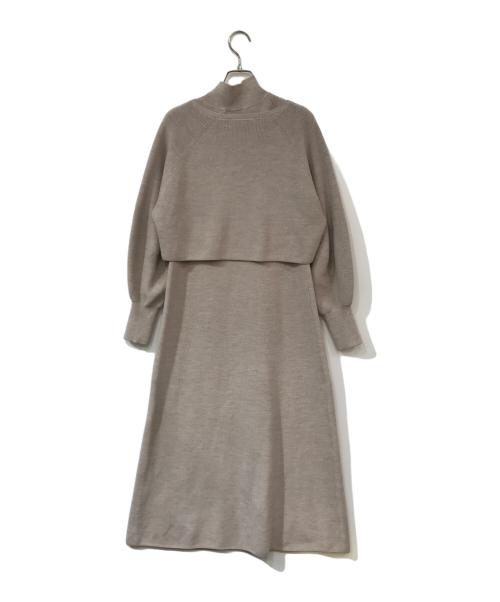 ANAYI（アナイ）ANAYI (アナイ) メリノウールアンサンブルニット ワンピース ベージュ サイズ:SIZE 38の古着・服飾アイテム