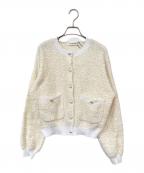 LOUNIEルーニー）の古着「ツィードニットジャケット」｜アイボリー