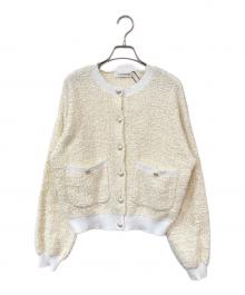 LOUNIE（ルーニー）の古着「ツィードニットジャケット」｜アイボリー