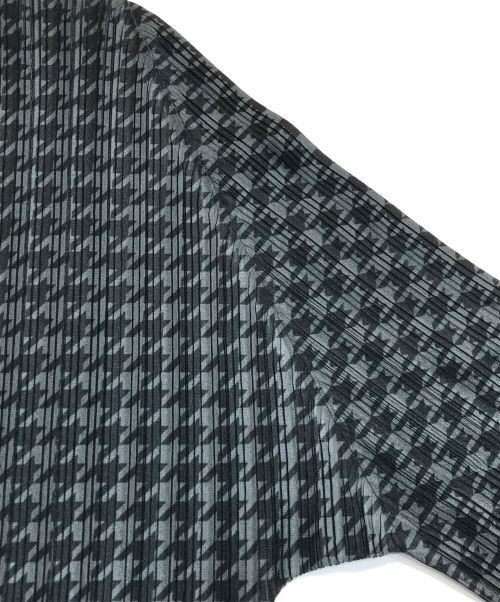 PLEATS PLEASE（プリーツプリーズ）PLEATS PLEASE (プリーツプリーズ) 千鳥柄AラインH/Nプリーツワンピース ブラック サイズ:3の古着・服飾アイテム