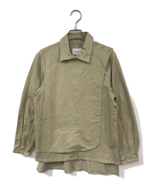 foufou（フーフー）foufou (フーフー) shirts collar flap blouse/シャツカラーフラップブラウス ベージュ サイズ:-の古着・服飾アイテム