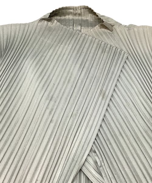 PLEATS PLEASE（プリーツプリーズ）PLEATS PLEASE (プリーツプリーズ) ロングプリーツカーディガン グレー サイズ:3の古着・服飾アイテム