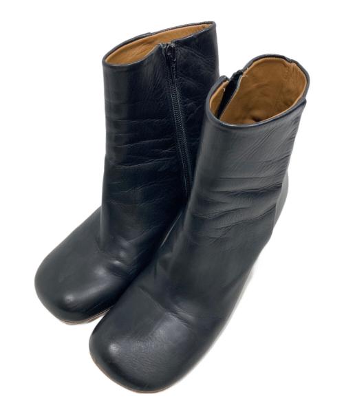 INSCRIRE（アンスクリア）INSCRIRE (アンスクリア) スクエアトゥショートブーツ ブラック サイズ:SIZE 37の古着・服飾アイテム