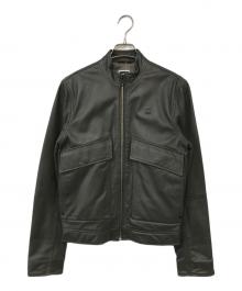 G-STAR RAW（ジースターロゥ）の古着「LOCKSTART LEATHER JKT/ロックスターレジャージャケット」｜グレー