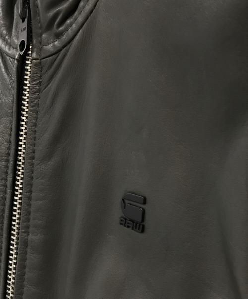 G-STAR RAW（ジースターロゥ）G-STAR RAW (ジースターロゥ) LOCKSTART LEATHER JKT/ロックスターレジャージャケット グレー サイズ:SIZE Sの古着・服飾アイテム