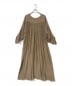 sara mallikaサラマリカ）の古着「Cotton Crape Gather Big Sleeve Dress」｜ベージュ