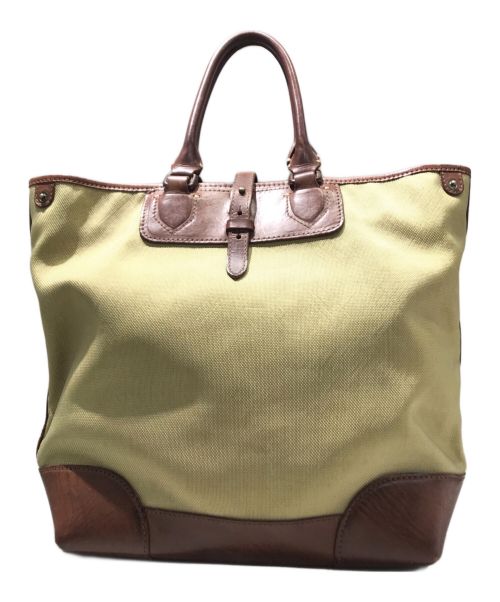 genten（ゲンテン）genten (ゲンテン) キャンバス・レザーコンビトートバッグ ベージュ サイズ:-の古着・服飾アイテム