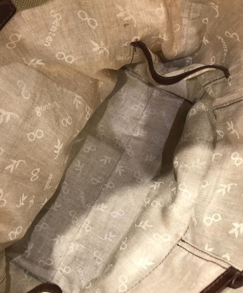 genten（ゲンテン）genten (ゲンテン) キャンバス・レザーコンビトートバッグ ベージュ サイズ:-の古着・服飾アイテム