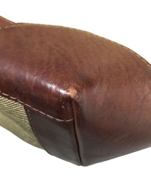 genten（ゲンテン）genten (ゲンテン) キャンバス・レザーコンビトートバッグ ベージュ サイズ:-の古着・服飾アイテム