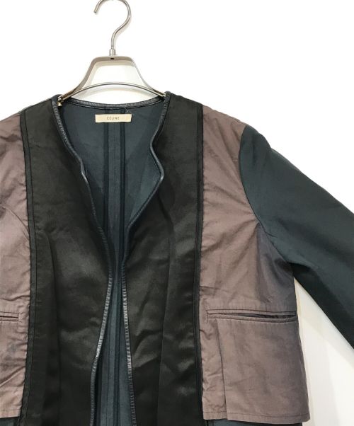 CELINE（セリーヌ）CELINE (セリーヌ) 切替コート ブラック サイズ:38の古着・服飾アイテム